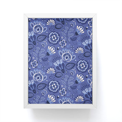 Pimlada Phuapradit Blue and white Floral 2 Framed Mini Art Print