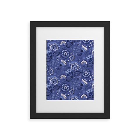 Pimlada Phuapradit Blue and white Floral 2 Framed Art Print