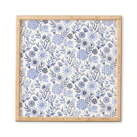 Pimlada Phuapradit Blue and white floral 3 Framed Wall Art