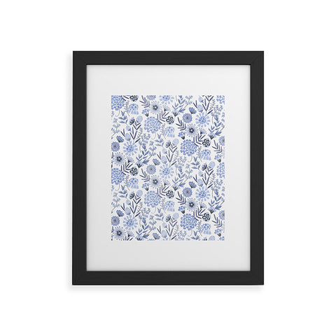 Pimlada Phuapradit Blue and white floral 3 Framed Art Print