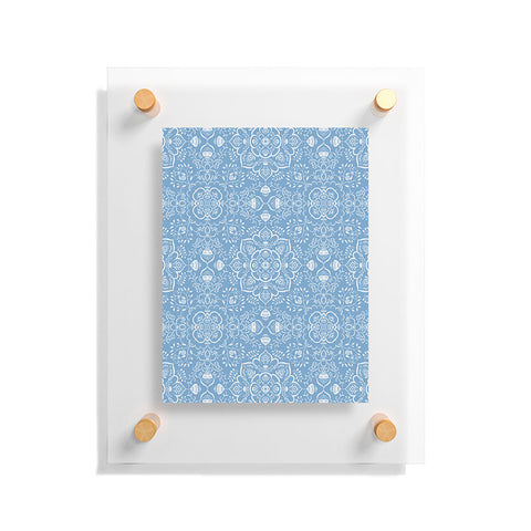 Pimlada Phuapradit Blue and white ivy tiles Floating Acrylic Print