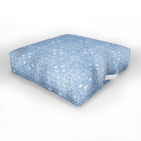 Pimlada Phuapradit Blue and white ivy tiles Outdoor Floor Cushion
