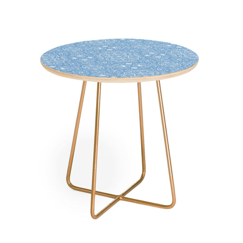 Pimlada Phuapradit Blue and white ivy tiles Round Side Table