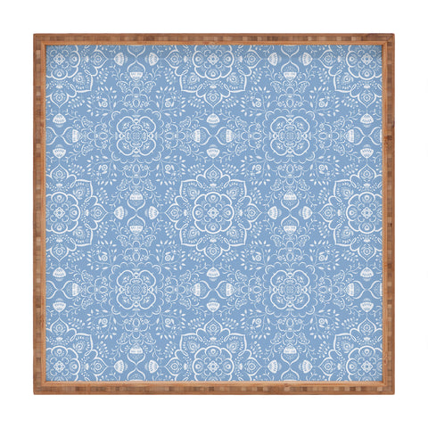 Pimlada Phuapradit Blue and white ivy tiles Square Tray