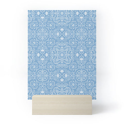 Pimlada Phuapradit Blue and white ivy tiles Mini Art Print