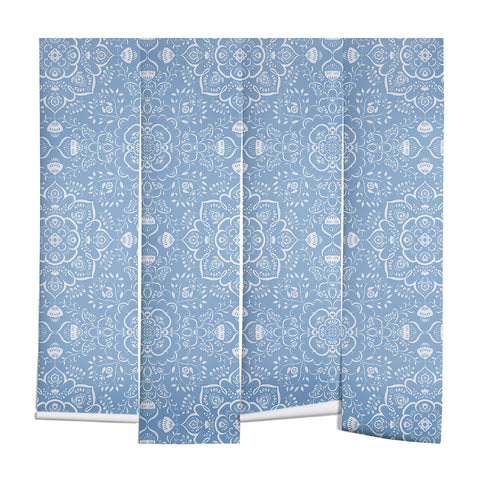 Pimlada Phuapradit Blue and white ivy tiles Wall Mural