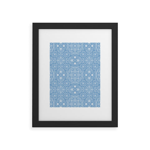 Pimlada Phuapradit Blue and white ivy tiles Framed Art Print