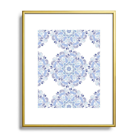 Pimlada Phuapradit Blue and white mandala 1 Metal Framed Art Print