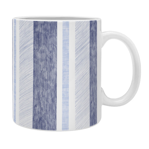 Pimlada Phuapradit Blue and white painted stripe Coffee Mug