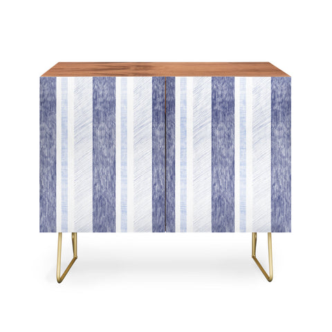Pimlada Phuapradit Blue and white painted stripe Credenza