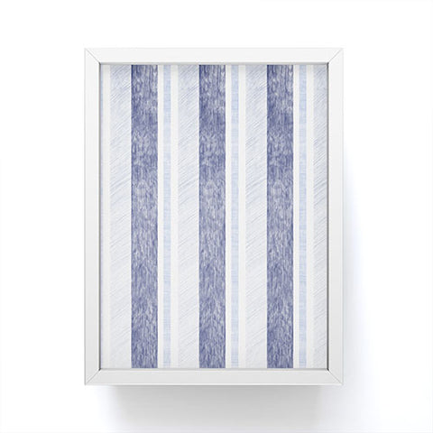 Pimlada Phuapradit Blue and white painted stripe Framed Mini Art Print