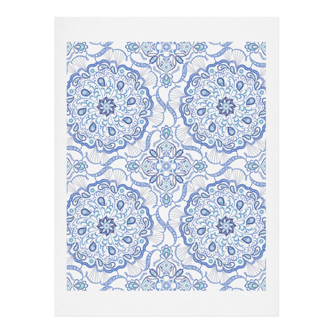 Pimlada Phuapradit Blue and white Paisley mandala Art Print