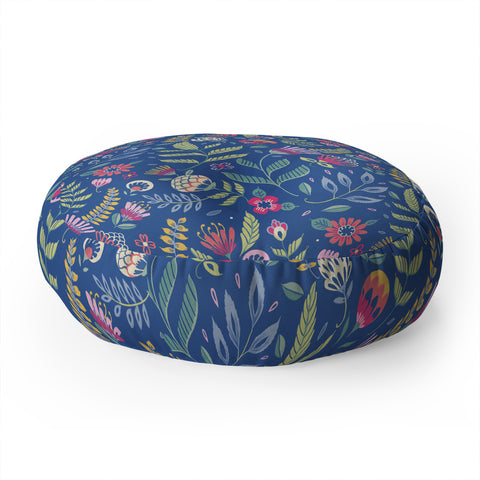 Pimlada Phuapradit Blue Belle Floor Pillow Round