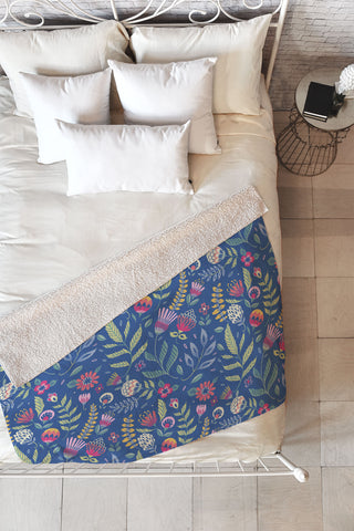 Pimlada Phuapradit Blue Belle Fleece Throw Blanket