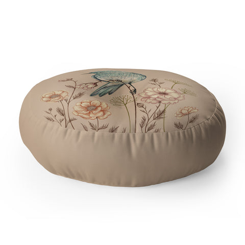 Pimlada Phuapradit Blue Bird 02 Floor Pillow Round