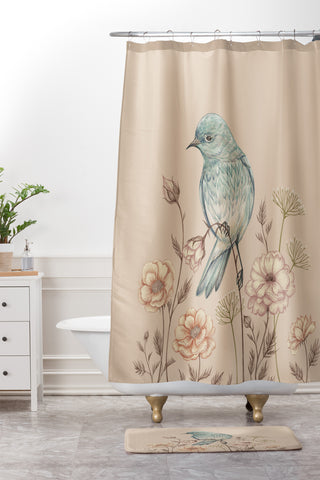 Pimlada Phuapradit Blue Bird 02 Shower Curtain And Mat