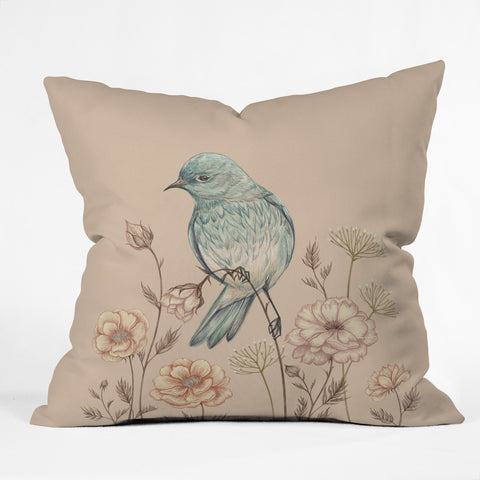 Pimlada Phuapradit Blue Bird 02 Outdoor Throw Pillow