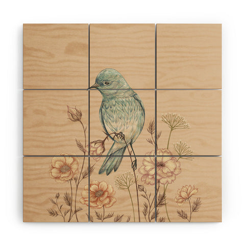Pimlada Phuapradit Blue Bird 02 Wood Wall Mural