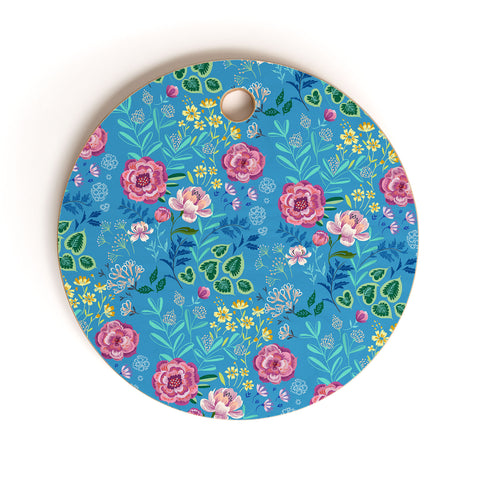 Pimlada Phuapradit Blue Garden Cutting Board Round