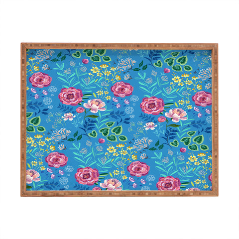 Pimlada Phuapradit Blue Garden Rectangular Tray