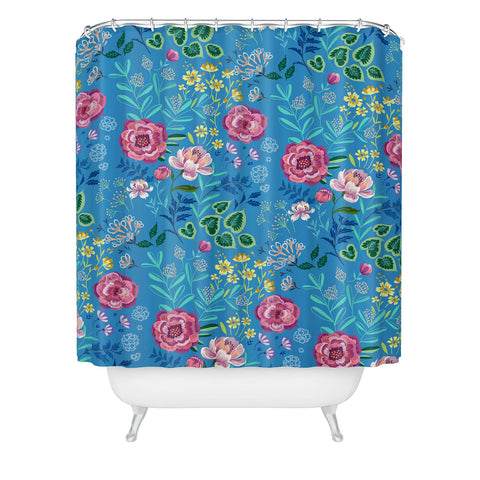 Pimlada Phuapradit Blue Garden Shower Curtain