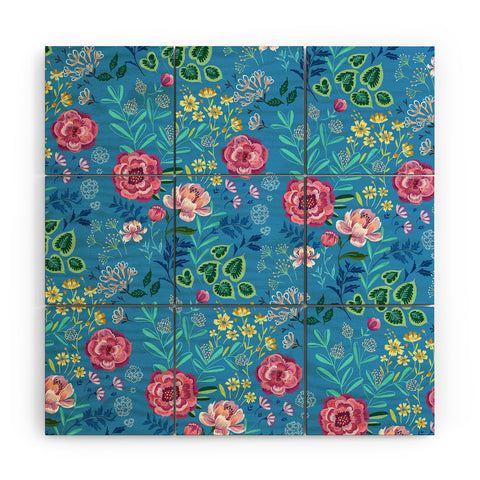 Pimlada Phuapradit Blue Garden Wood Wall Mural