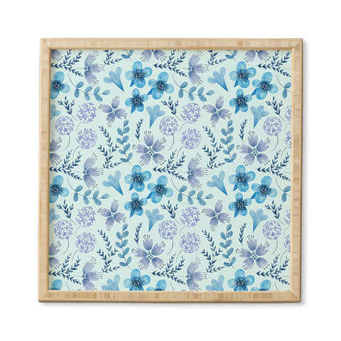 Pimlada Phuapradit Blue Velvet floral Framed Wall Art
