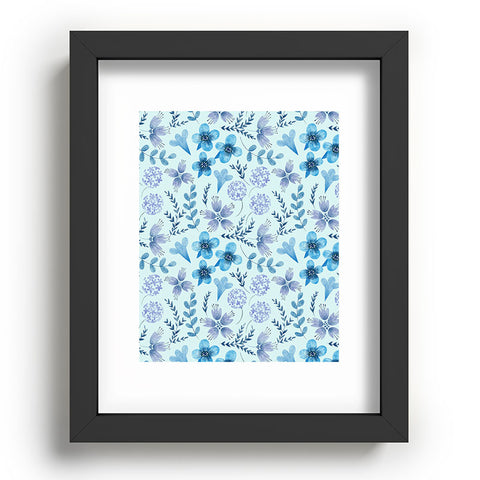 Pimlada Phuapradit Blue Velvet floral Recessed Framing Rectangle