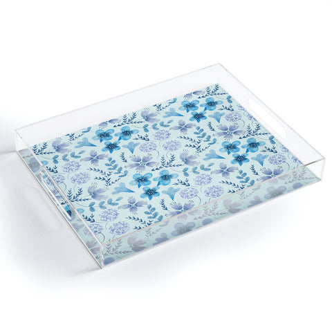 Pimlada Phuapradit Blue Velvet floral Acrylic Tray