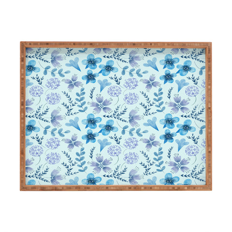 Pimlada Phuapradit Blue Velvet floral Rectangular Tray