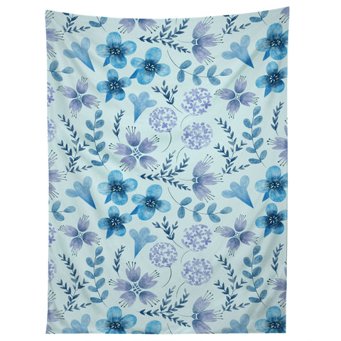 Pimlada Phuapradit Blue Velvet floral Tapestry