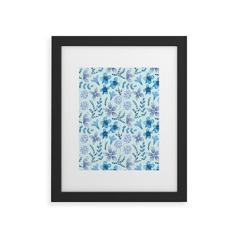 Pimlada Phuapradit Blue Velvet floral Framed Art Print