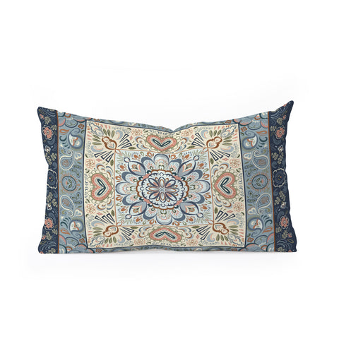 Pimlada Phuapradit Botanic Blue Oblong Throw Pillow