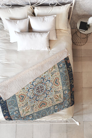 Pimlada Phuapradit Botanic Blue Fleece Throw Blanket