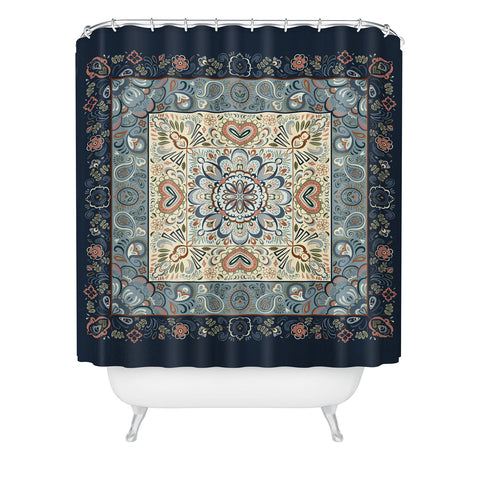 Pimlada Phuapradit Botanic Blue Shower Curtain