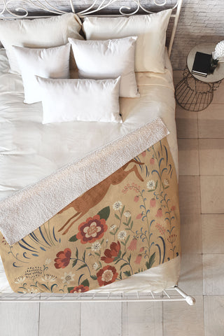 Pimlada Phuapradit brown hare Fleece Throw Blanket