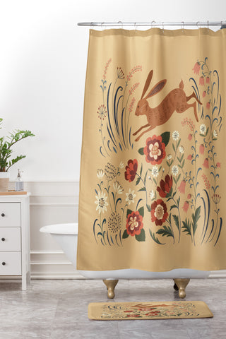 Pimlada Phuapradit brown hare Shower Curtain And Mat