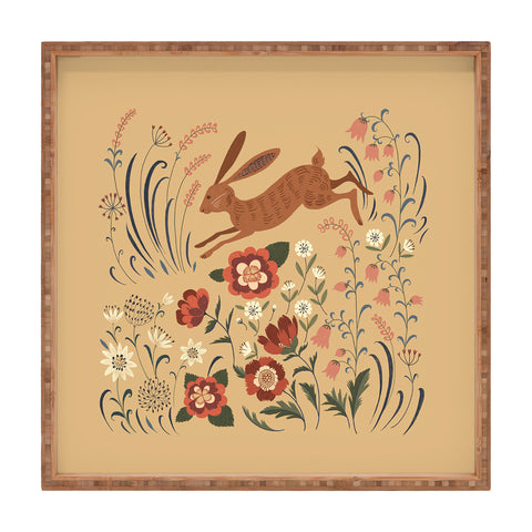 Pimlada Phuapradit brown hare Square Tray