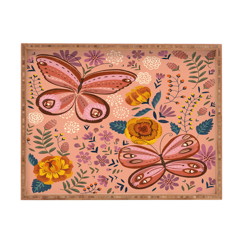 Pimlada Phuapradit Butterfly twins Rectangular Tray