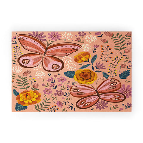 Pimlada Phuapradit Butterfly twins Welcome Mat