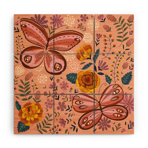Pimlada Phuapradit Butterfly twins Wood Wall Mural