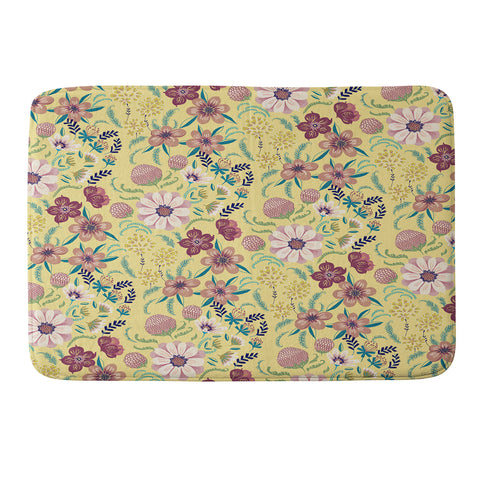 Pimlada Phuapradit Canary Floral Memory Foam Bath Mat