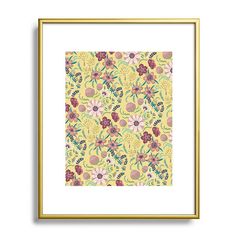 Pimlada Phuapradit Canary Floral Metal Framed Art Print