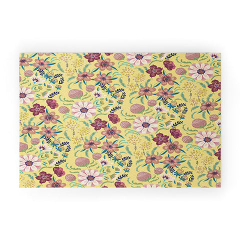 Pimlada Phuapradit Canary Floral Welcome Mat