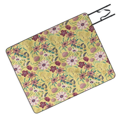 Pimlada Phuapradit Canary Floral Picnic Blanket