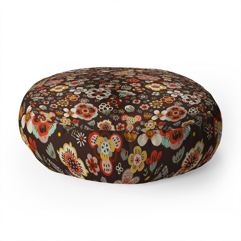 Pimlada Phuapradit Candy Floral Cacao Floor Pillow Round