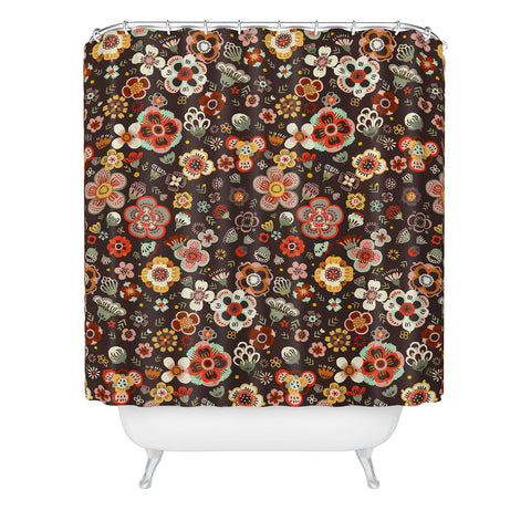 Pimlada Phuapradit Candy Floral Cacao Shower Curtain