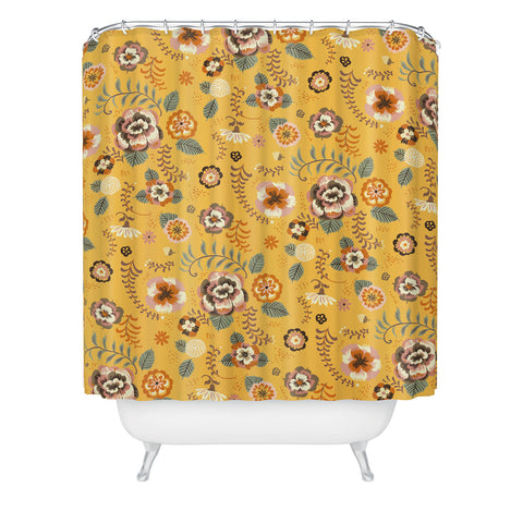 Pimlada Phuapradit Candy Floral Custard Shower Curtain