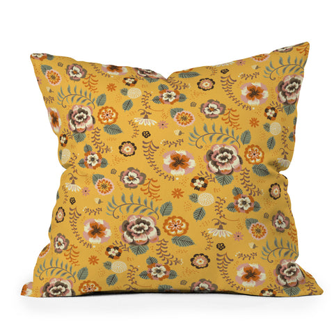 Pimlada Phuapradit Candy Floral Custard Throw Pillow