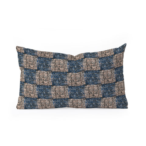Pimlada Phuapradit Checkerboard blue and pink Oblong Throw Pillow
